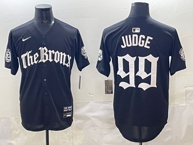 Men 2025 New York Yankees #99 Judge Black Five generations Joint Name Nike MLB Jersey style 31